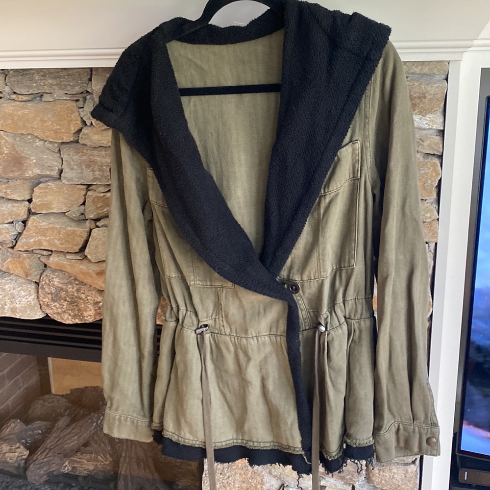 Free People Army Green Utility Hooded Jacket - Picture 4 of 7